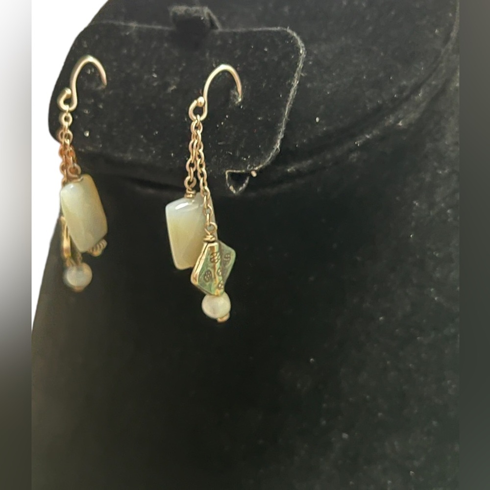 Moonstone Dangling Earrings - Picture 2 of 11